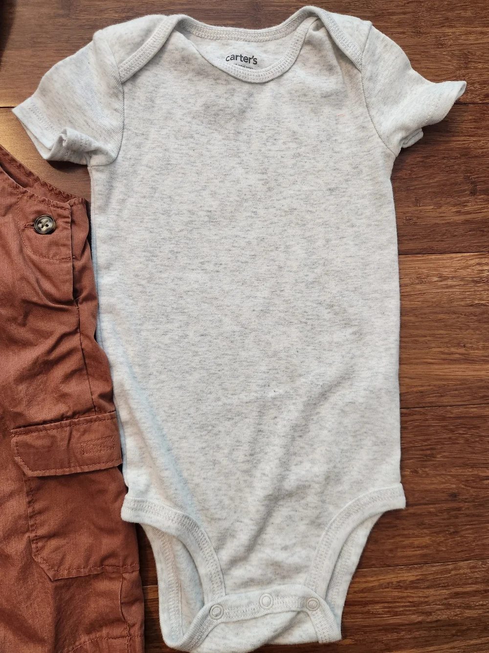 Carter's Baby Boy Rust Brown Toddler Shorts Overalls And Onesie, 18 Months